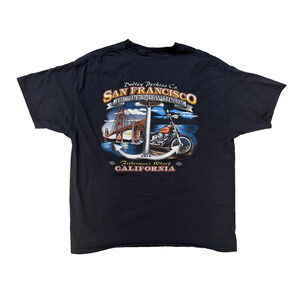 Vintage 90s Harley-Davidson Shirt Mens Med Black San Fran Fishermans‎ Wharf RARE